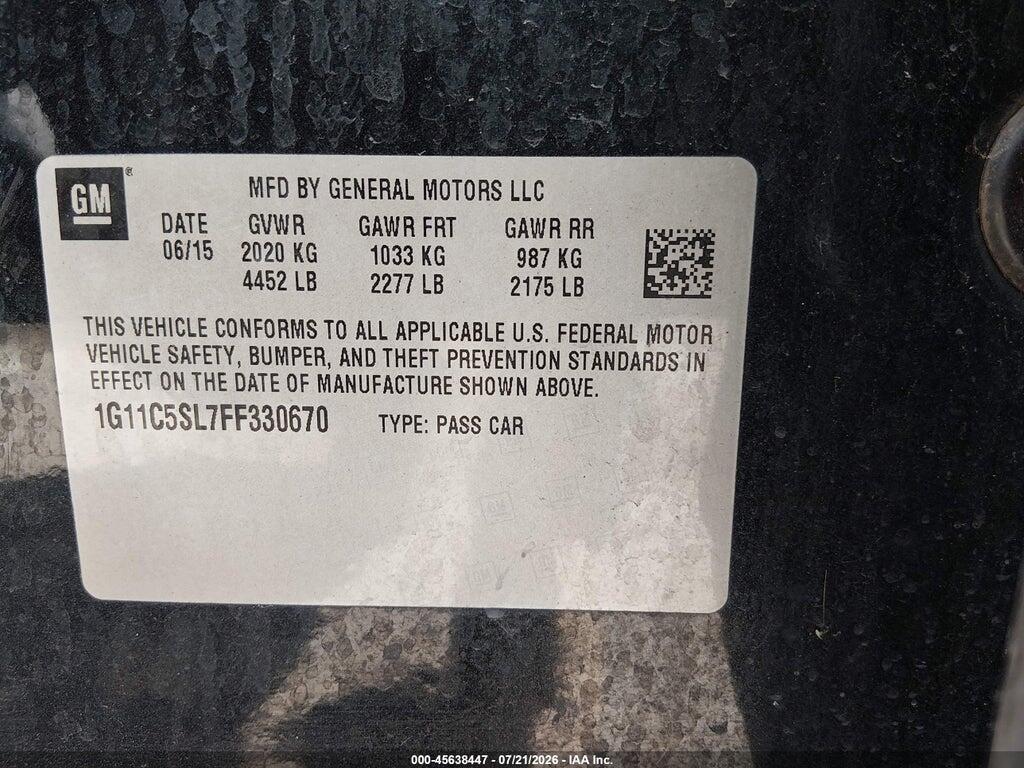 1G11C5SL7FF330670 2015 CHEVROLET MALIBU photo no. 9