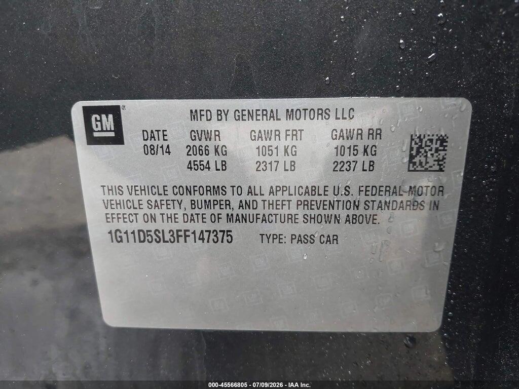 1G11D5SL3FF147375 2015 CHEVROLET MALIBU photo no. 9