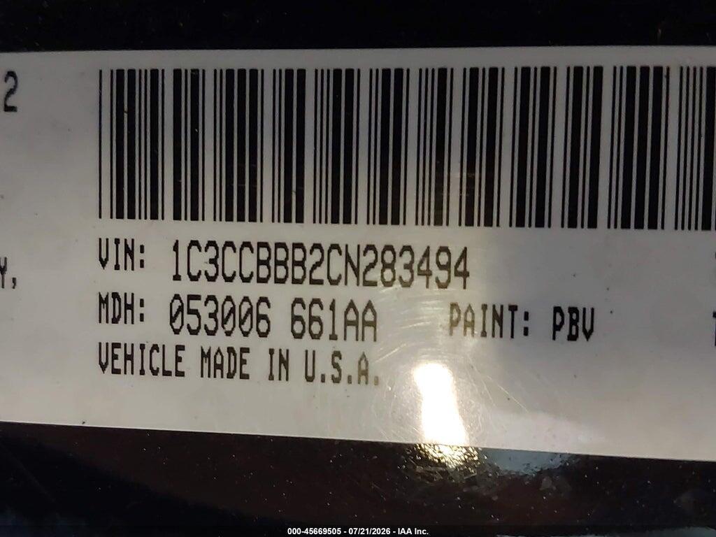 1C3CCBBB2CN283494 2012 CHRYSLER 200 photo no. 9