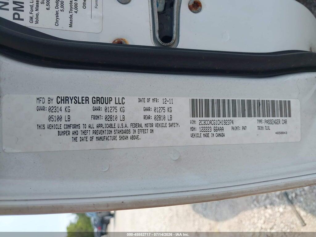 2C3CCACG1CH192374 2012 CHRYSLER 300 photo no. 9