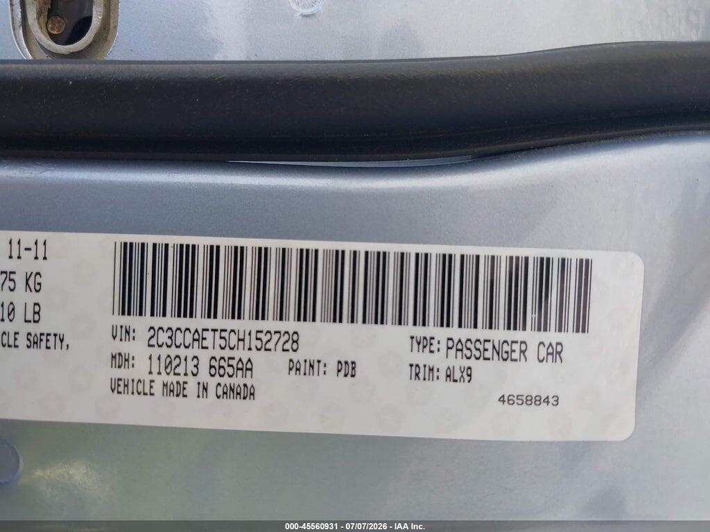2C3CCAET5CH152728 2012 CHRYSLER 300C photo no. 9