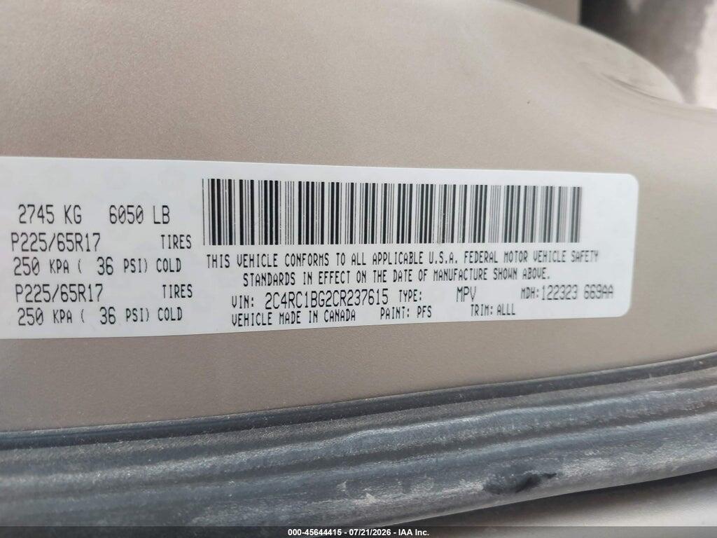 2C4RC1BG2CR237615 2012 CHRYSLER TOWN & COUNTRY photo no. 9