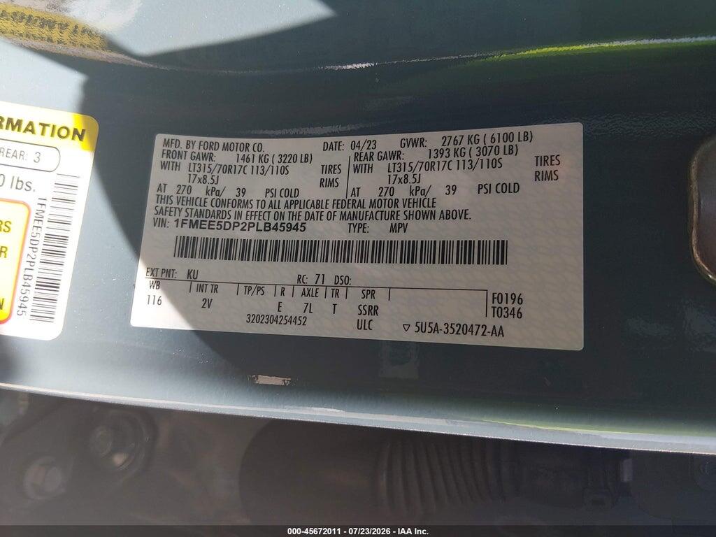 1FMEE5DP2PLB45945 2023 FORD BRONCO photo no. 9