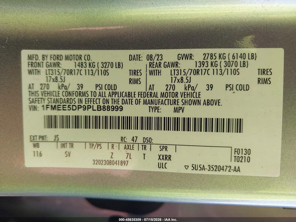 1FMEE5DP9PLB88999 2023 FORD BRONCO photo no. 9