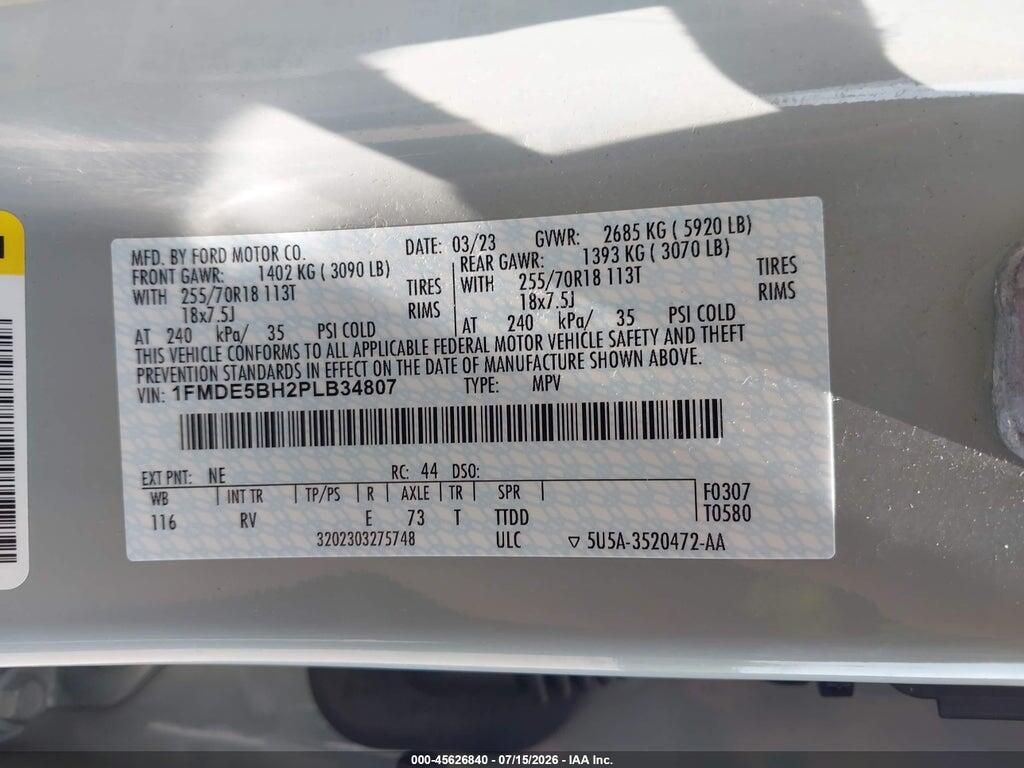 1FMDE5BH2PLB34807 2023 FORD BRONCO photo no. 9