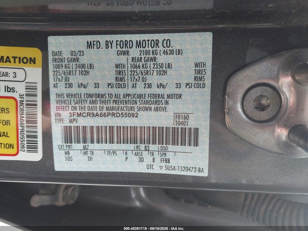 3FMCR9A66PRD55092 2023 FORD BRONCO SPORT photo no. 9