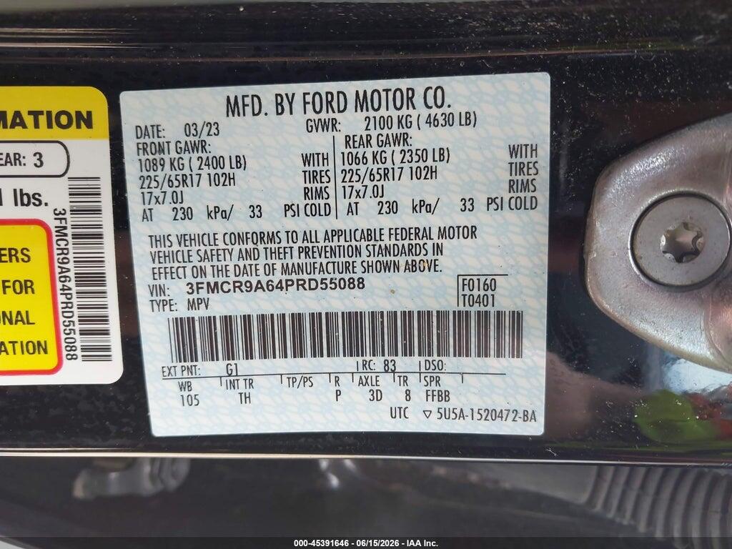 3FMCR9A64PRD55088 2023 FORD BRONCO SPORT photo no. 9