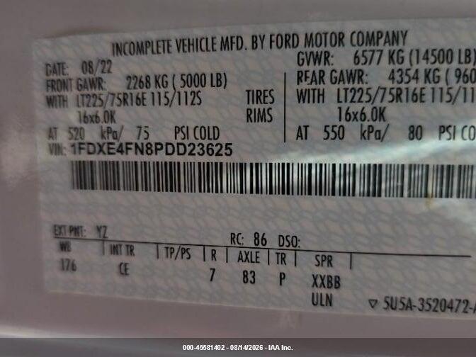 1FDXE4FN8PDD23625 2023 FORD E-450 CUTAWAY photo no. 8