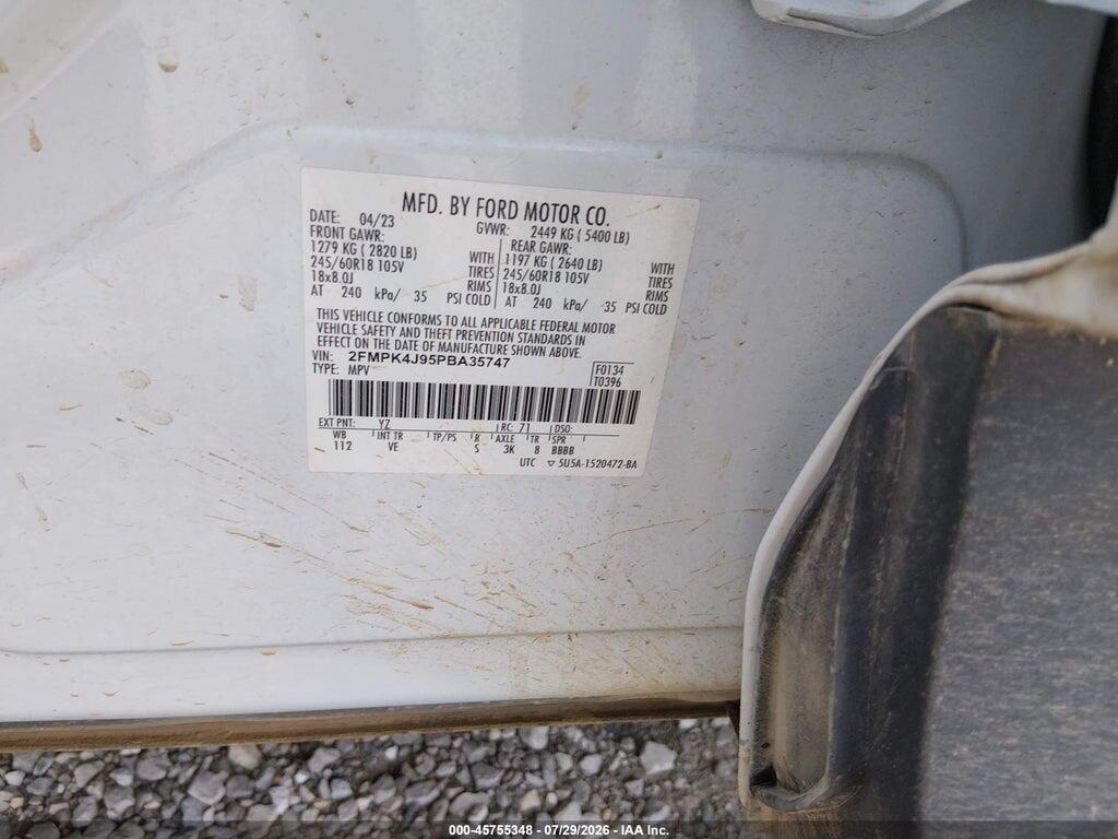 2FMPK4J95PBA35747 2023 FORD EDGE photo no. 9