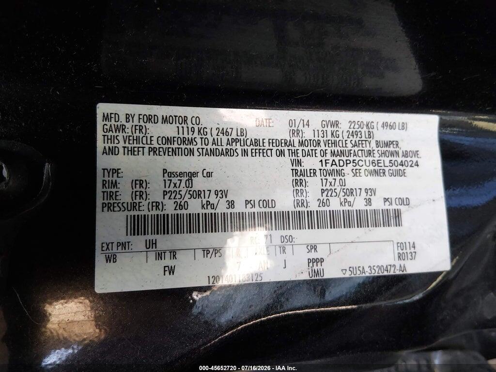 1FADP5CU6EL504024 2014 FORD C-MAX ENERGI photo no. 9