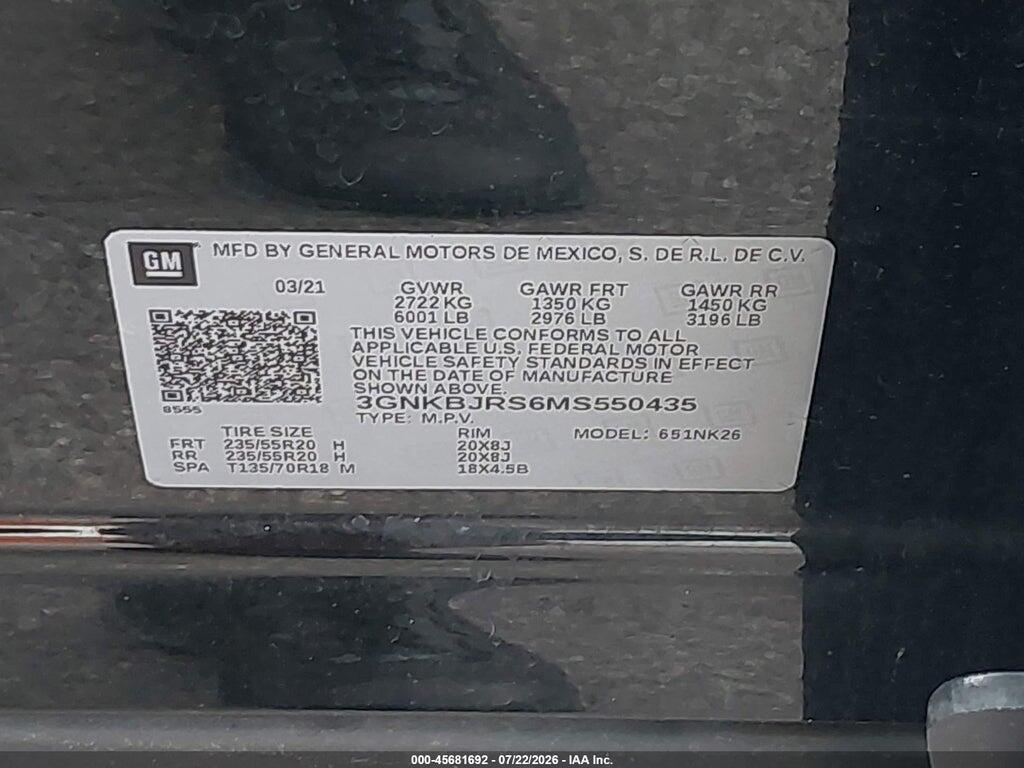 3GNKBJRS6MS550435 2021 CHEVROLET BLAZER photo no. 9