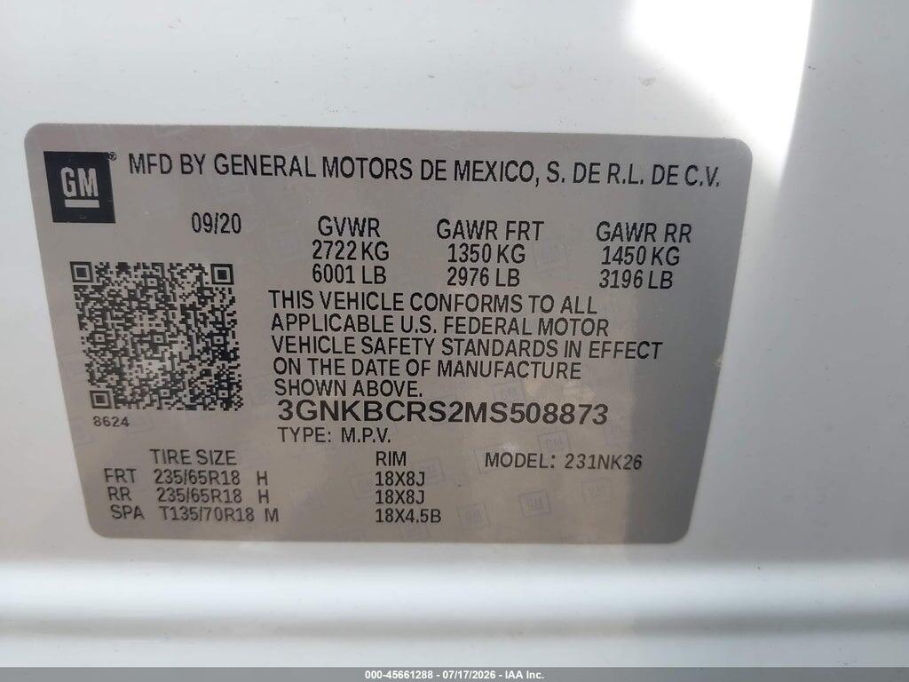 3GNKBCRS2MS508873 2021 CHEVROLET BLAZER photo no. 9