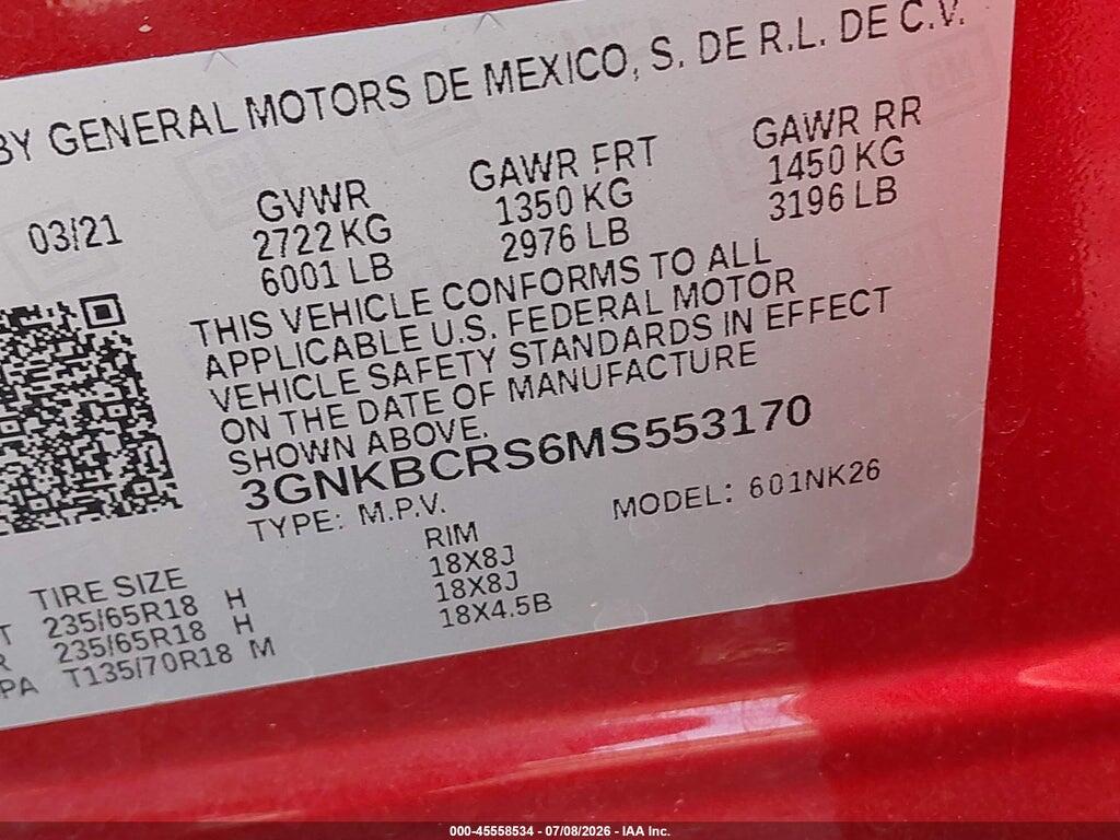 3GNKBCRS6MS553170 2021 CHEVROLET BLAZER photo no. 9