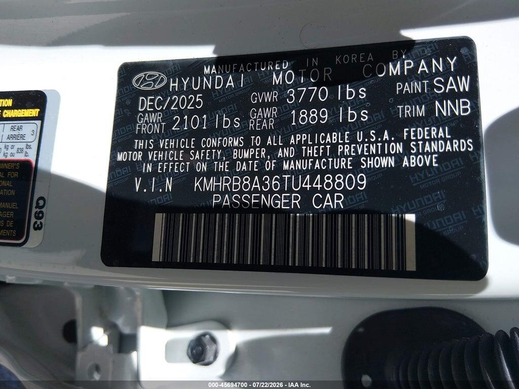 KMHRB8A36TU448809 2026 HYUNDAI VENUE photo no. 9