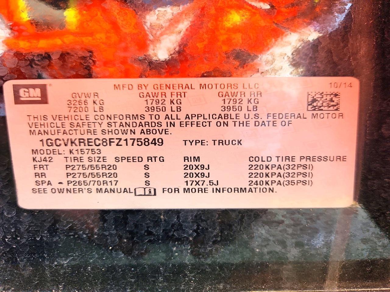 2015 CHEVROLET SILVERADO K1500 LT — Фото 12 из 12