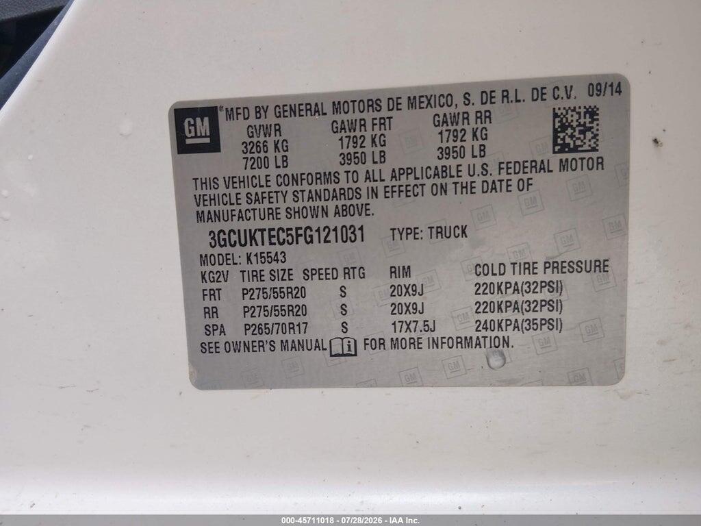3GCUKTEC5FG121031 2015 CHEVROLET SILVERADO 1500 photo no. 9