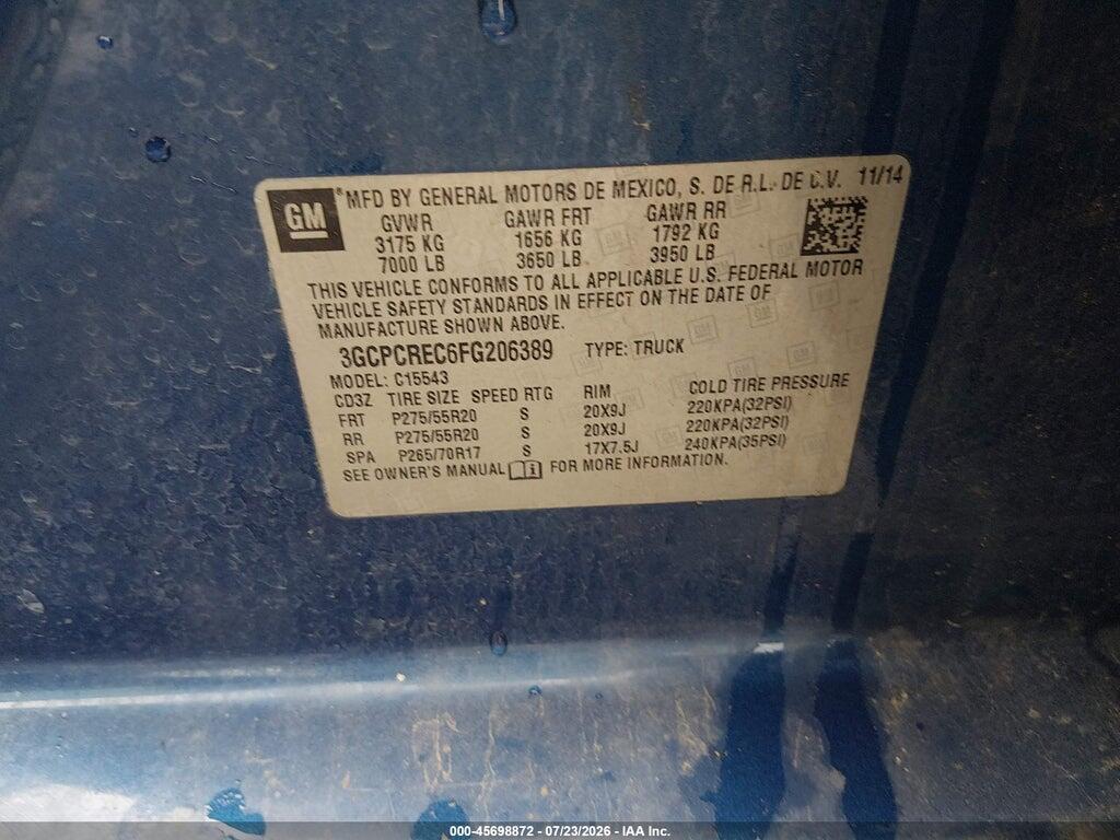 3GCPCREC6FG206389 2015 CHEVROLET SILVERADO 1500 photo no. 9