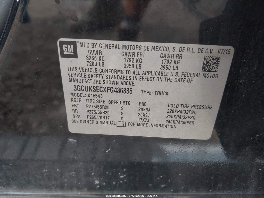 3GCUKSECXFG436336 2015 CHEVROLET SILVERADO 1500 photo no. 9