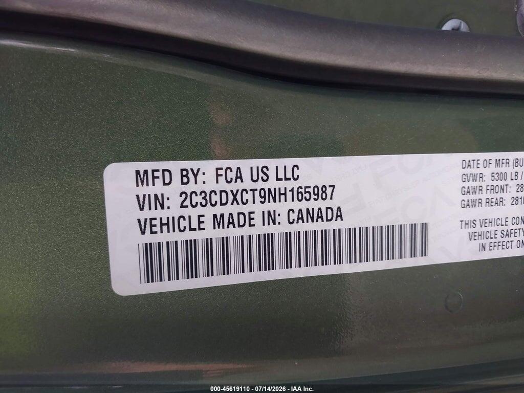 2C3CDXCT9NH165987 2022 DODGE CHARGER photo no. 9