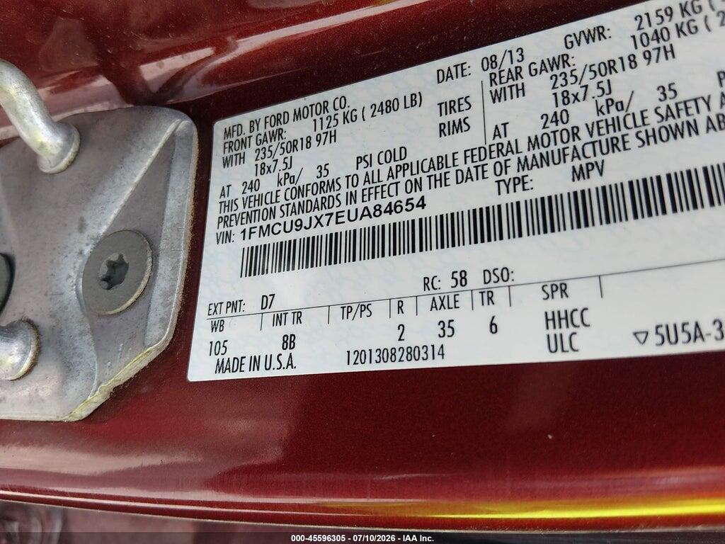 1FMCU9JX7EUA84654 2014 FORD ESCAPE photo no. 9