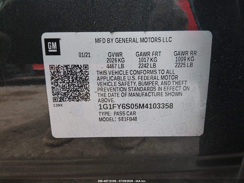 1G1FY6S05M4103358 2021 CHEVROLET BOLT EV photo no. 9