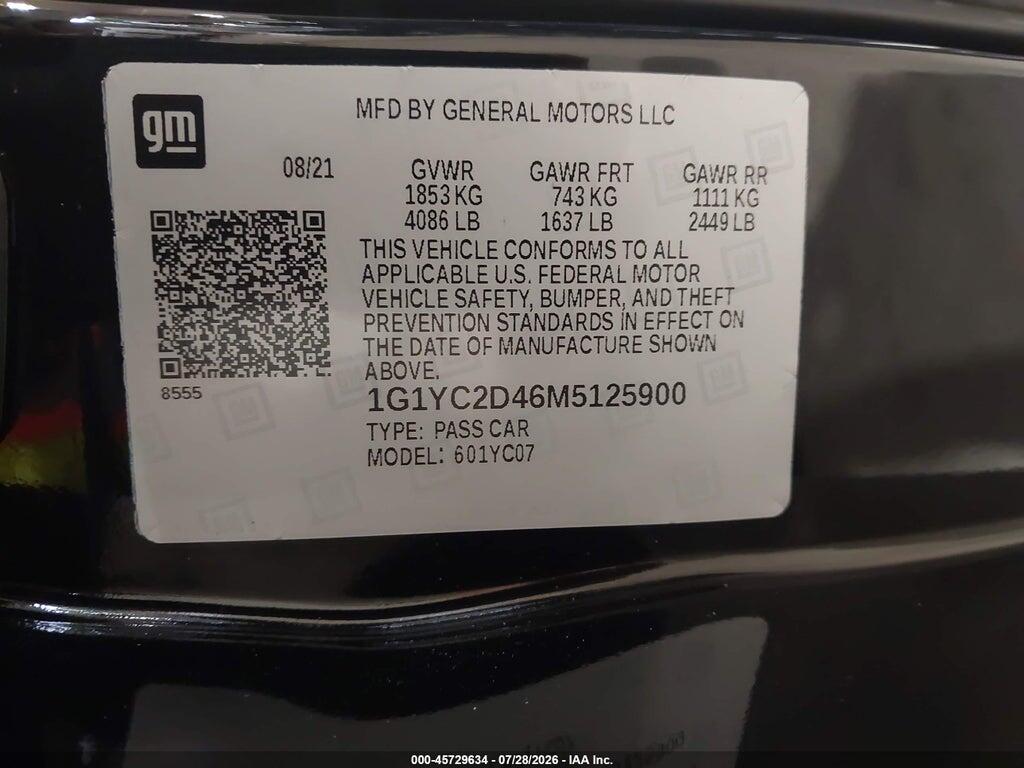 1G1YC2D46M5125900 2021 CHEVROLET CORVETTE STINGRAY photo no. 9