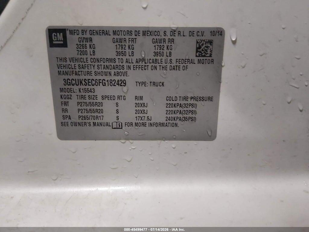 3GCUKSEC6FG182429 2015 CHEVROLET SILVERADO 1500 photo no. 9