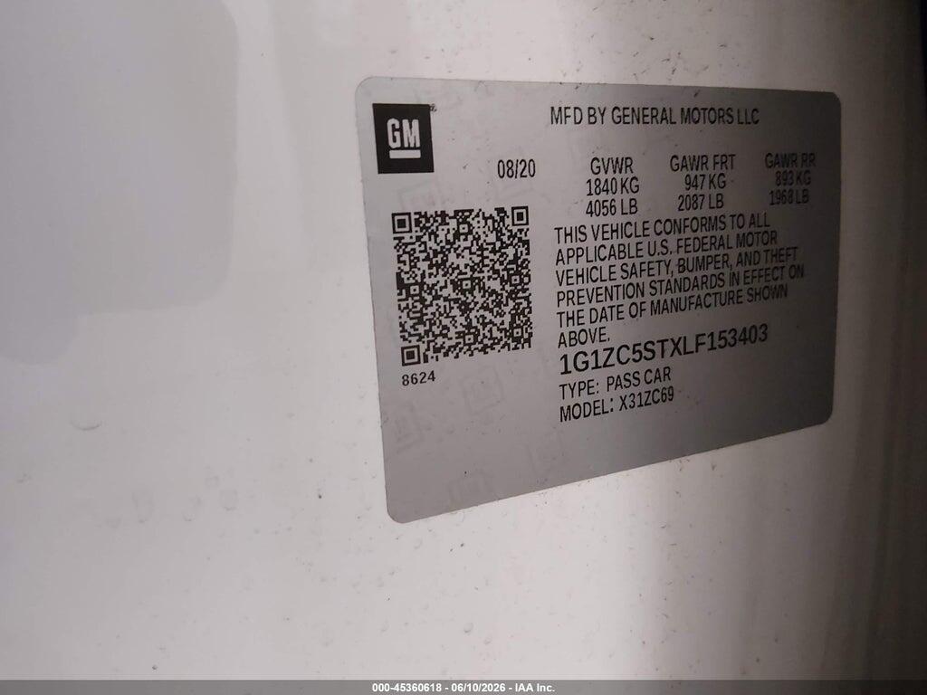 1G1ZC5STXLF153403 2020 CHEVROLET MALIBU photo no. 9