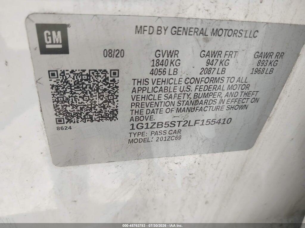 1G1ZB5ST2LF155410 2020 CHEVROLET MALIBU photo no. 9
