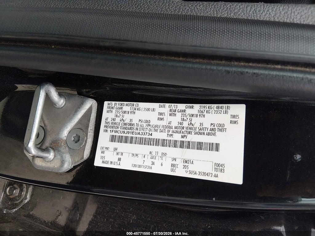 1FMCU9J91EUA33734 2014 FORD ESCAPE photo no. 9