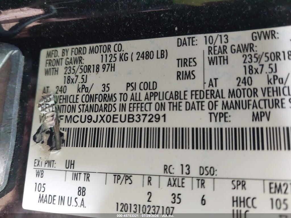 1FMCU9JX0EUB37291 2014 FORD ESCAPE photo no. 9