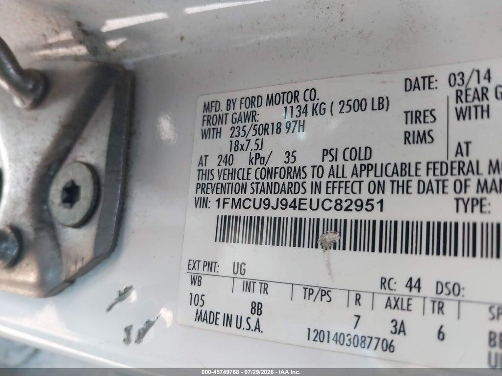 1FMCU9J94EUC82951 2014 FORD ESCAPE photo no. 9