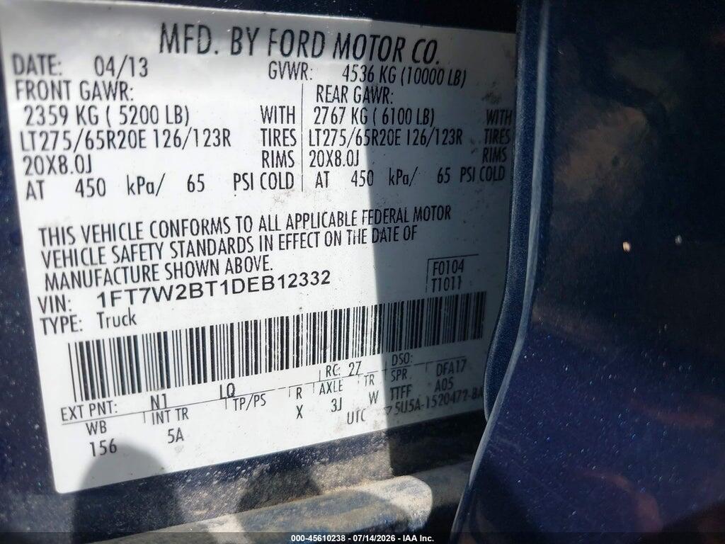 1FT7W2BT1DEB12332 2013 FORD SUPER DUTY F-250 SRW photo no. 9