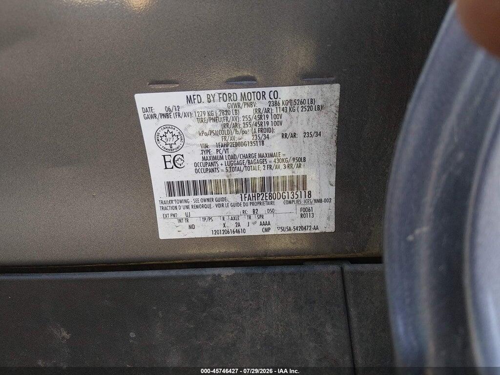 1FAHP2E80DG135118 2013 FORD TAURUS photo no. 9