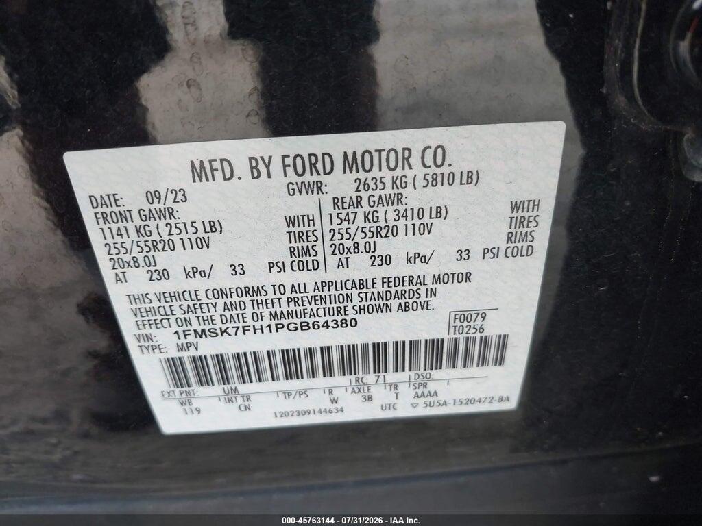 1FMSK7FH1PGB64380 2023 FORD EXPLORER photo no. 9