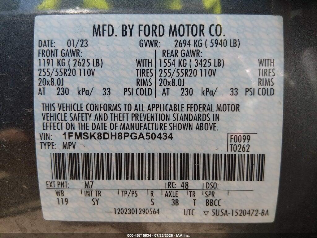 1FMSK8DH8PGA50434 2023 FORD EXPLORER photo no. 9
