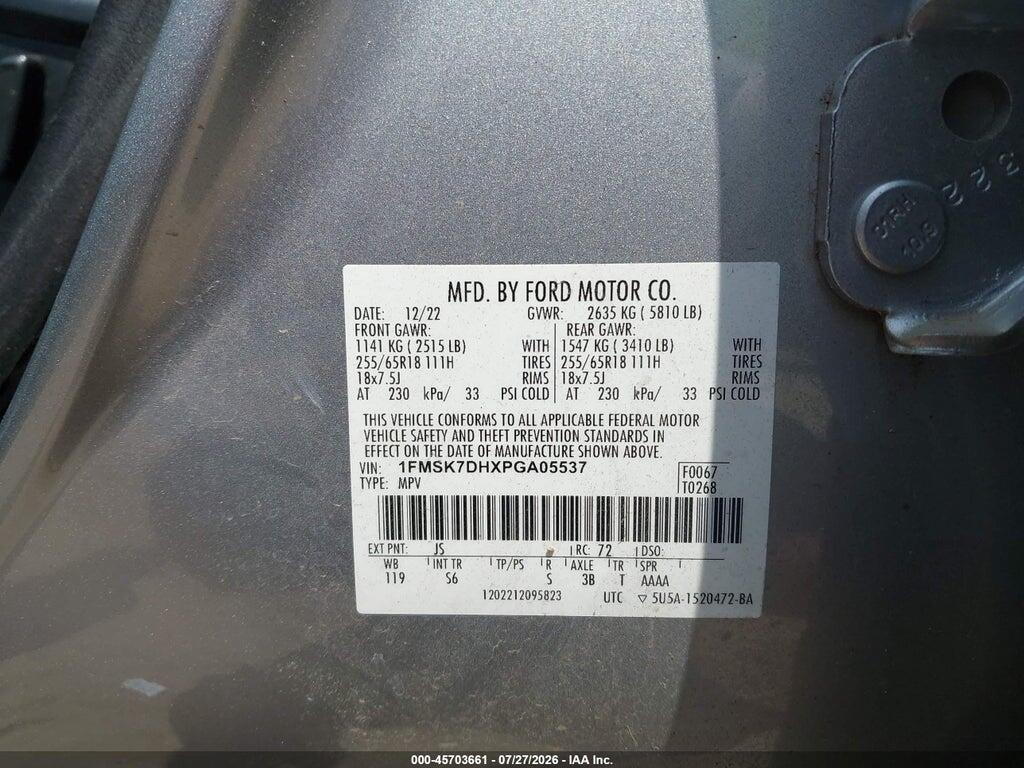 1FMSK7DHXPGA05537 2023 FORD EXPLORER photo no. 9