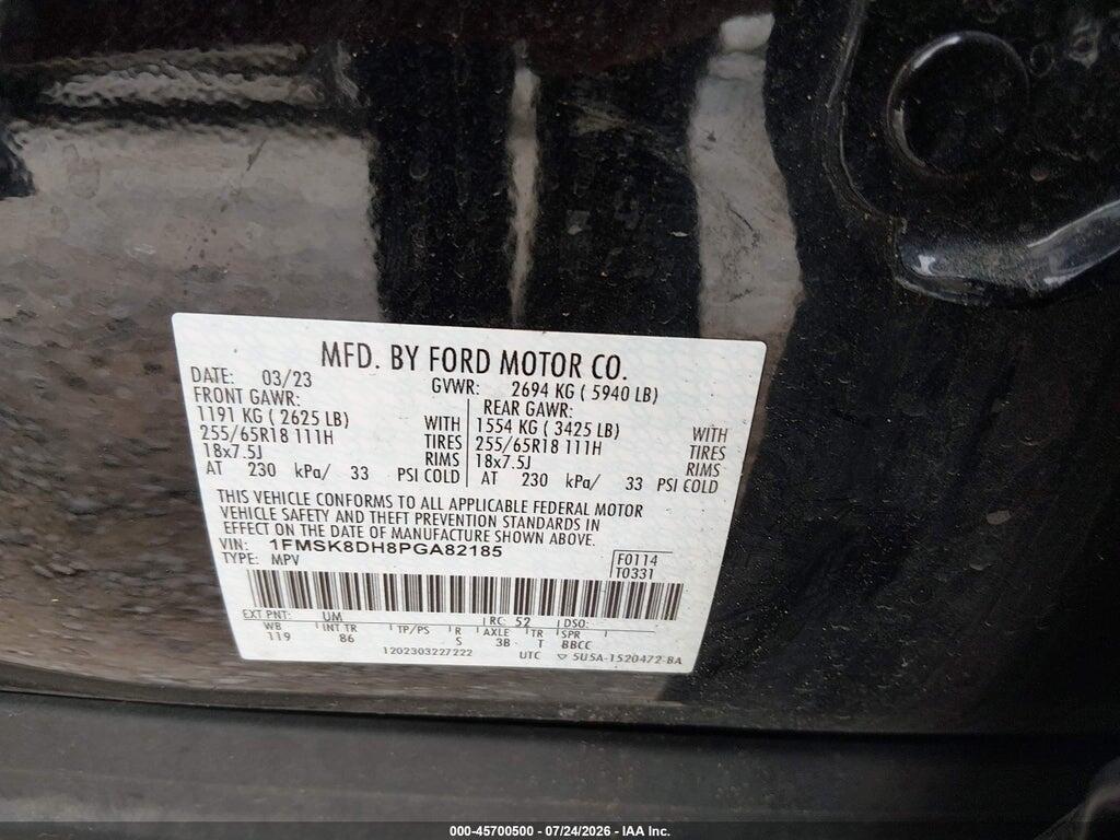 1FMSK8DH8PGA82185 2023 FORD EXPLORER photo no. 9