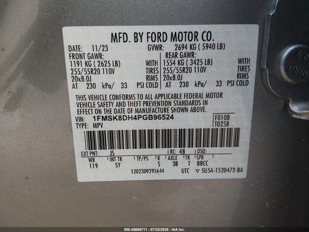 1FMSK8DH4PGB96524 2023 FORD EXPLORER photo no. 9