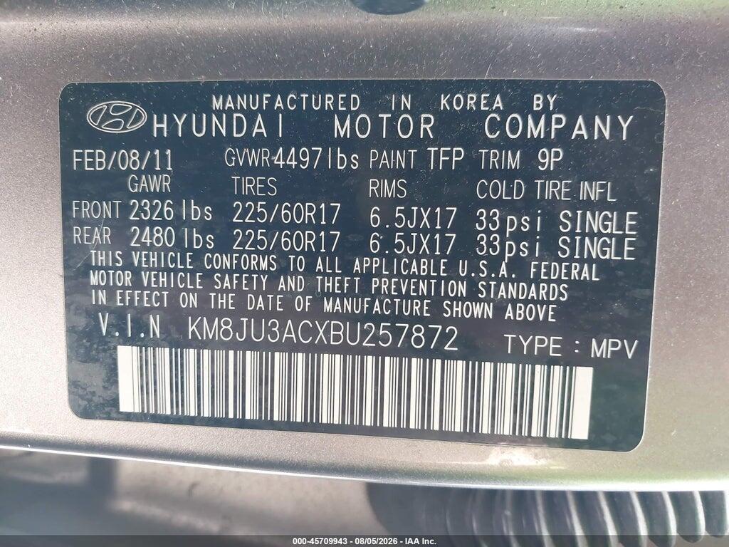 KM8JU3ACXBU257872 2011 HYUNDAI TUCSON photo no. 9