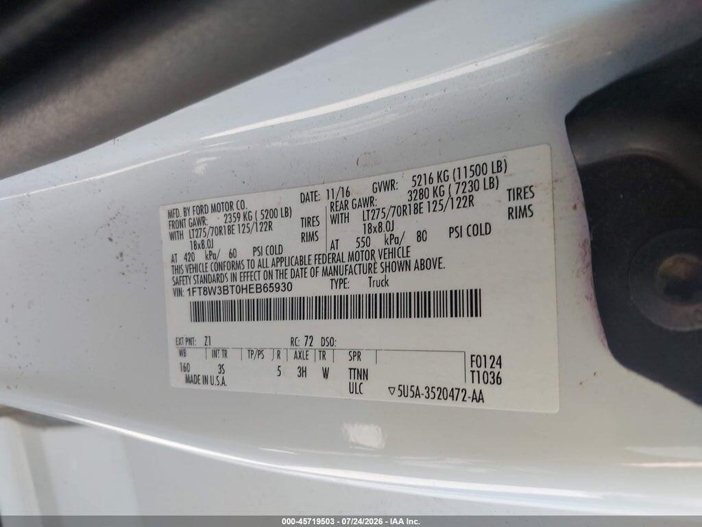 1FT8W3BT0HEB65930 2017 FORD F-350 photo no. 8