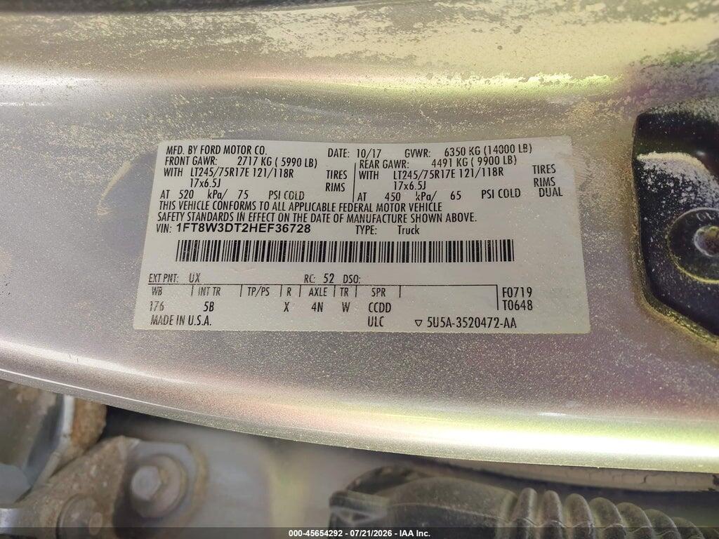 1FT8W3DT2HEF36728 2017 FORD F-350 photo no. 9