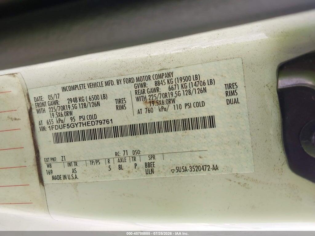 1FDUF5GY7HED79761 2017 FORD F-550 CHASSIS photo no. 8