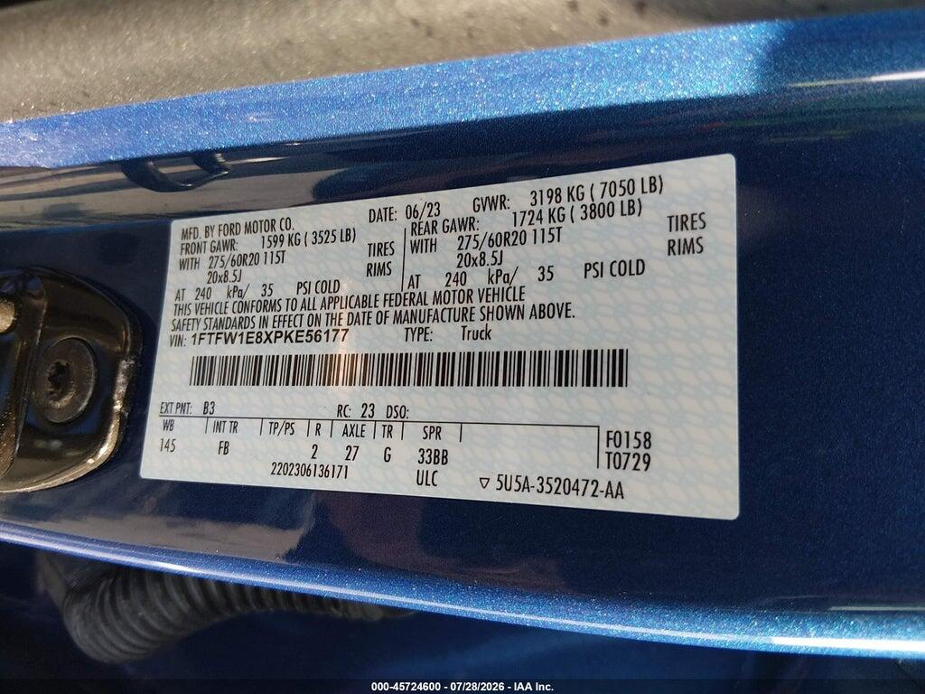 1FTFW1E8XPKE56177 2023 FORD F-150 photo no. 9