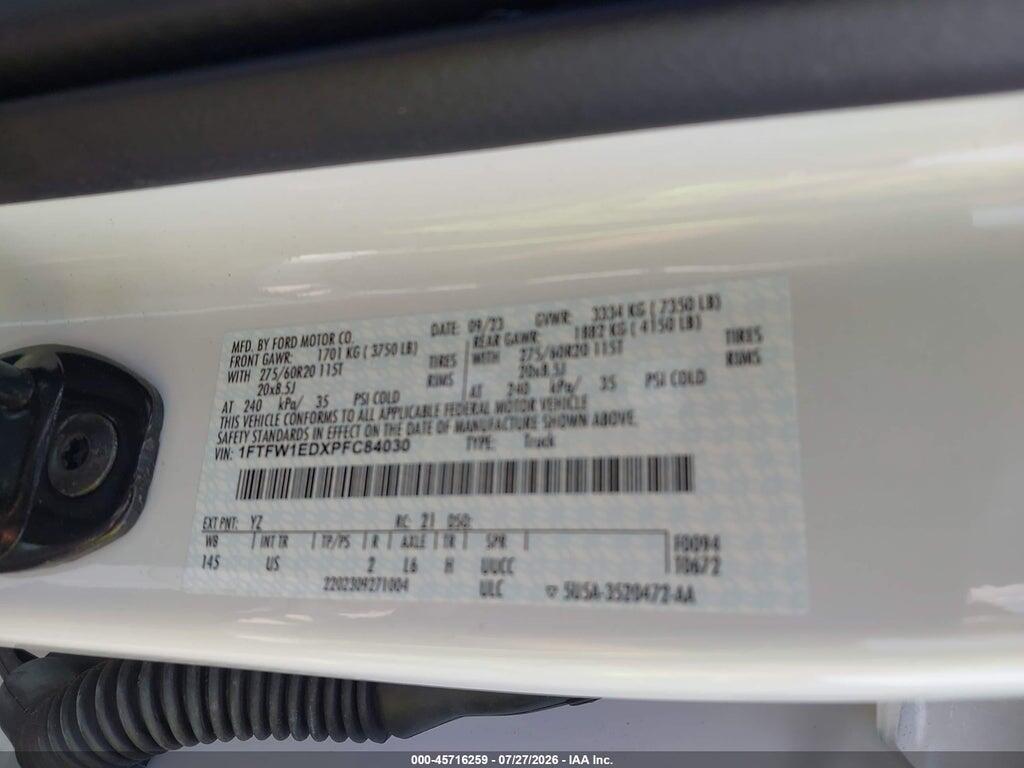 1FTFW1EDXPFC84030 2023 FORD F-150 photo no. 9