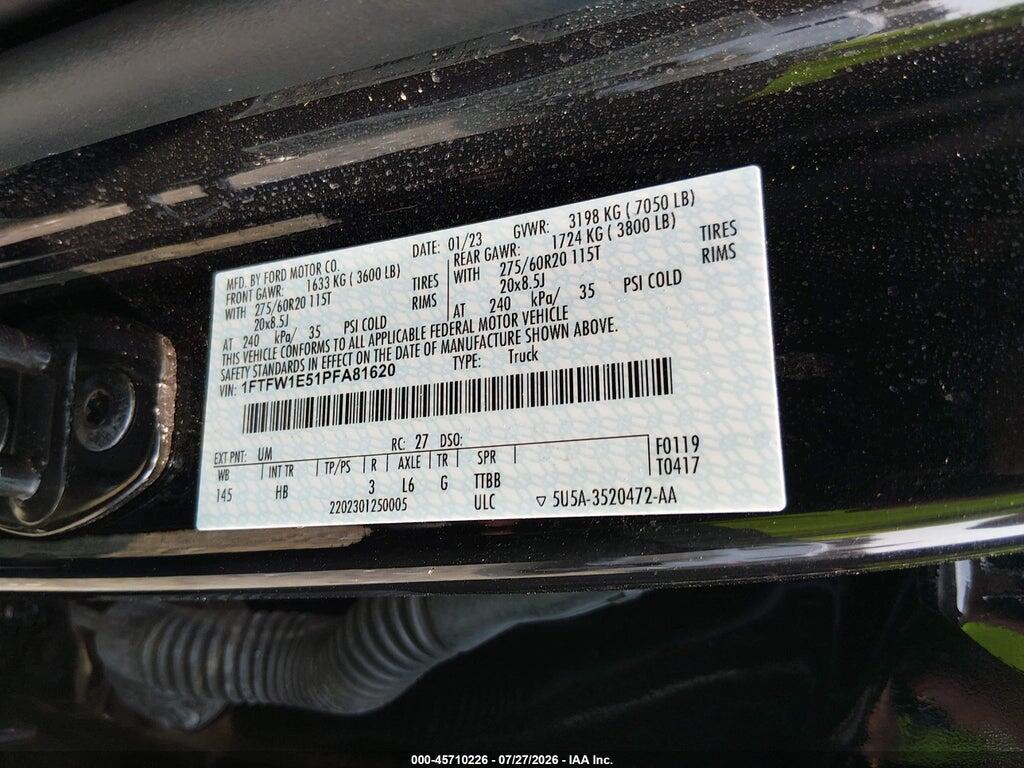 1FTFW1E51PFA81620 2023 FORD F-150 photo no. 9