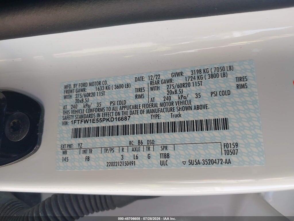 1FTFW1E55PKD16687 2023 FORD F-150 photo no. 9