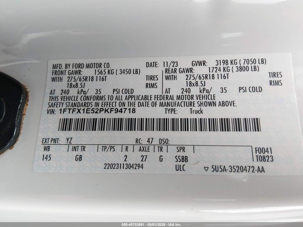 1FTFX1E52PKF94718 2023 FORD F-150 photo no. 9