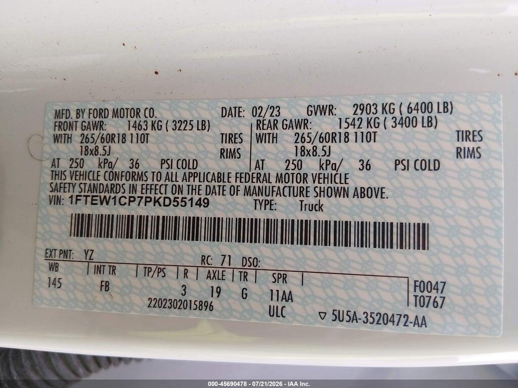 1FTEW1CP7PKD55149 2023 FORD F-150 photo no. 9
