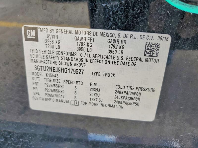 3GTU2NEJ9HG179527 2017 GMC SIERRA photo no. 12